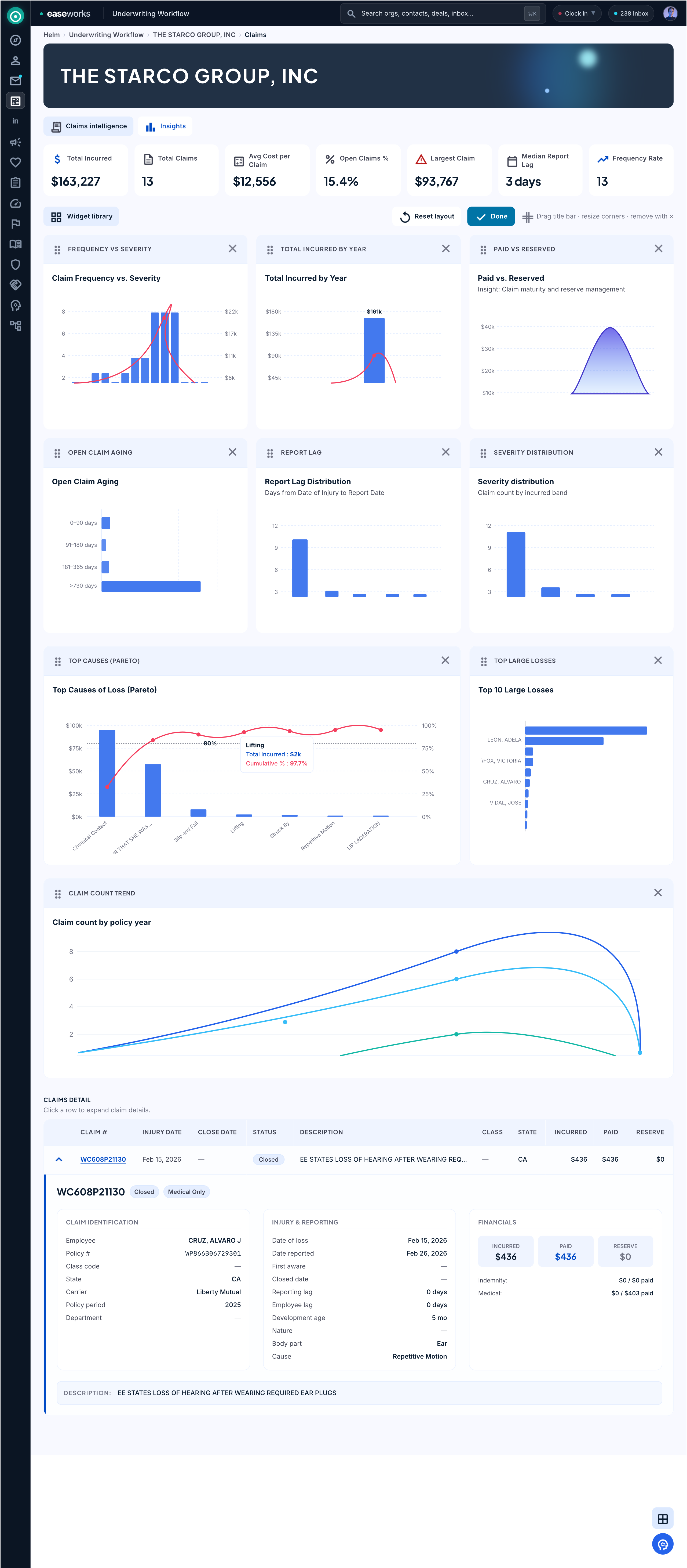 HALO IQ underwriting Claims intelligence with loss profile, signals, and claims evidence